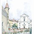 Collection "Annecy, ville et lac..." Quai des vieilles prisons - Aquarelle 56x71 - 420 €