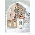 Collection "Annecy, ville et lac..." Faubourg des Annonciades -  Aquarelle 40x50 - 280 €