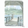 Collection "Annecy, ville et lac..." L' embarcadere de Duingt - Aquarelle 24x30 - 140 €