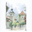 Collection "Annecy, ville et lac..." Menthon St-Bernard - Aquarelle 30x40 - 230 €