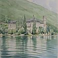 Collection "Chambéry" L'Abbaye de Hautecombe - Aquarelle  40 x 50 -  280 €